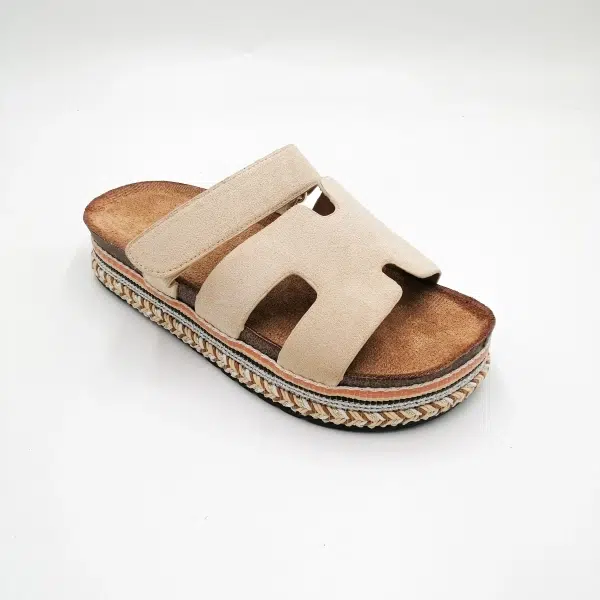 HRMS-espadrille plate-forme pour femmes, tongs, sandales d'été, multicolore, confortable, plante, liège